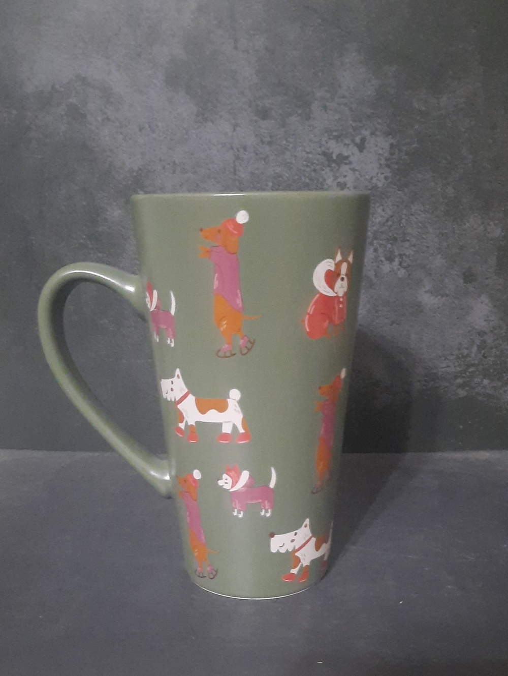 Green Dog Print Ceramic Mug - Pets Dog